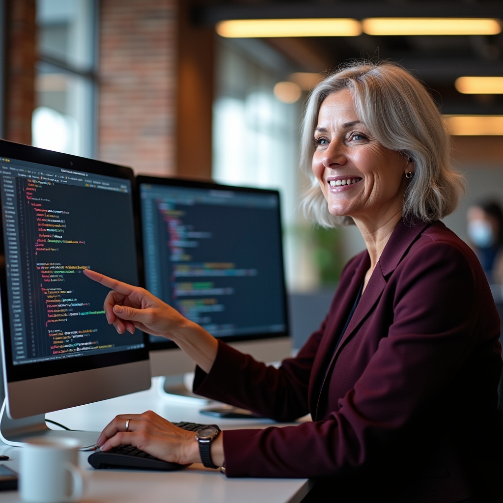 Uczestnik kursu stylizujący stronę przez CSS, widoczne efekty na monitorze